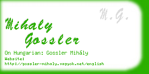 mihaly gossler business card